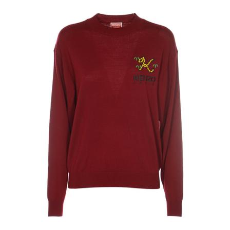 Kenzo, Round-neck Knitwear Rood, Dames, Maat:M