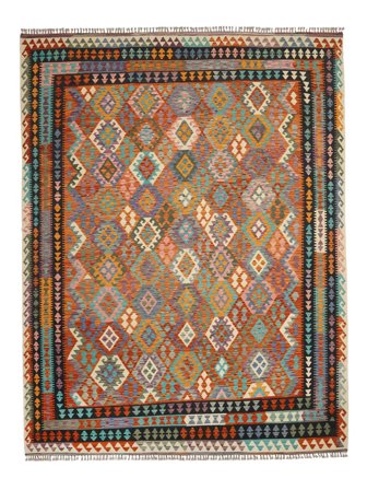 Kilim Afghan Old Style Rug Hand Woven 301X395 Brown/Dark Yellow Afghanistan