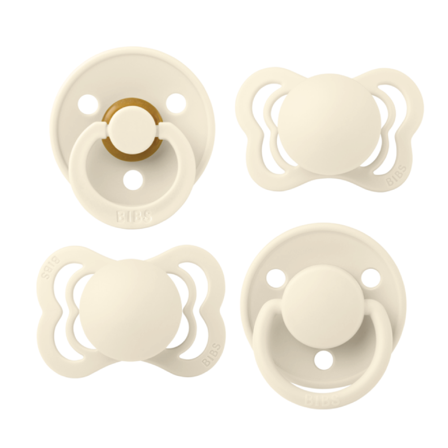 BIBS Try-it Collection Smokker Str. 1, 0-6 mnd, ivory, 4 stk.