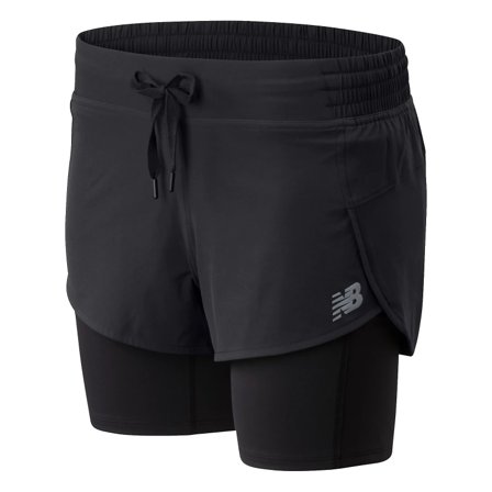 New Balance Women's Impact Run 2 In1 Short workout shorts Black XS
