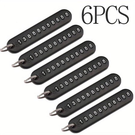 6 stk., der sikrer, at du aldrig mister dine bilnøgler igen: anti-tab telefonnummerplade bilnøglering vedhæng [DB]