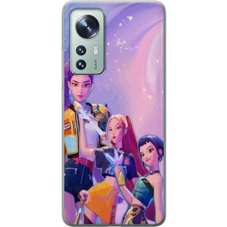 Kompatibelt Mobildeksel til Xiaomi 12 Futuristiske popdamer i neonfarger med magiske detaljer mot en drømmeaktig galaksebakgrunn