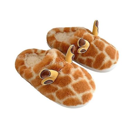 Bomulds hjemmesko Dame Vinter Halvåben Hæl Tyk Sål Mode Hjem Skridsikre Varme Søde Plys Hjemmesko