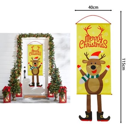 Jul Hænge Flag Dekorationer Hjorte Julemand Til Hjem Jul Forside Dør Have Flag Ornament