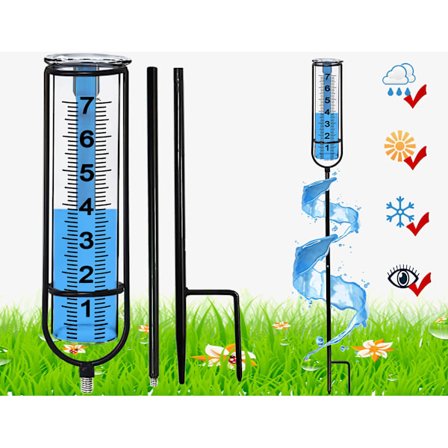 Regnmåler til haven med indsatser til haver, terrasser og græsplæner