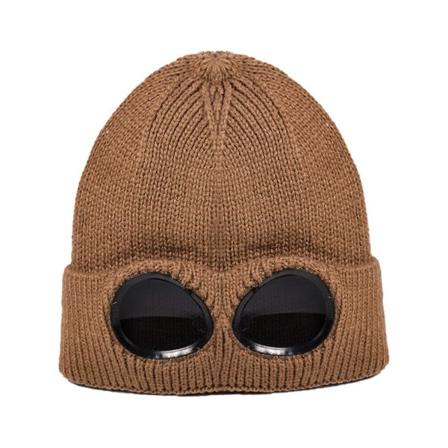 Menn Dame Beanie Cp Strikket Lue Ull Vinterluer Solbriller Punk Caps Light Brown