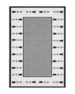 Matte med trykt motiv Tulipan Grå