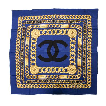 Chanel Vintage, Pre-owned Scarf Blauw, Dames, Maat:ONE Size