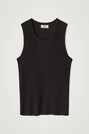COS Men's Silk Cotton Vest in Brown