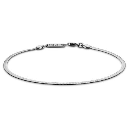 Argentia | 925s | Bracelet de chaîne à chevrons en argent sterling plaqué rhodium de 2 mm pour hommes - Bracelets en acier