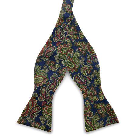 Colourful LIGHT BLUE PAISLEY Pattern Silk Self-Tie Bow tie for Men - Self-tie bow ties