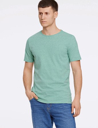 Lindbergh Mouliné O-Neck Tee S/S - Green - S