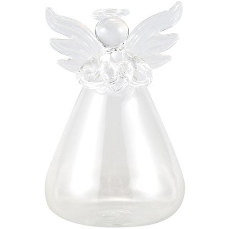 Sæt med 4 søde klare glas engel blomsterplanter hængende vase bryllupsdekoration