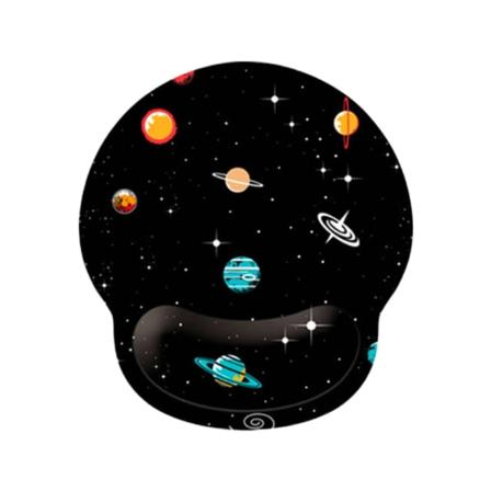 Silikon-musmatta för handleden, Creative Painted Memory Foam mus Colorful beautiful space