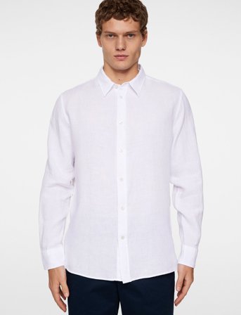 J. Lindeberg Reg Ls Clean Linen Shirt - White - M