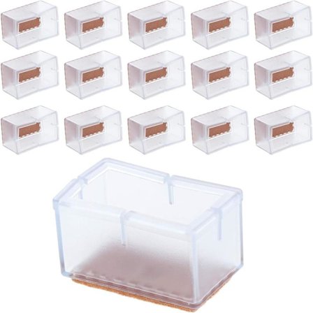 16 st Möbelskydd för ben, 31-36 mm Halkfria PVC Fyrkantiga Stolsbensskydd, Möbelskydd för ben
