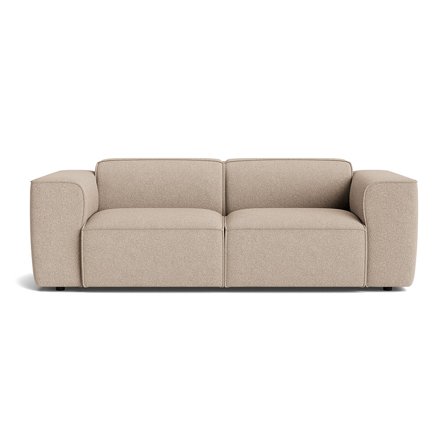 Aura 3 personers sofa - Loop Beige - 221x100x73cm - Komfortabel 3 personers sofa med Nozag fjedre, Koldskum og PU-skum for optimal siddekomfort