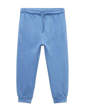 Mango Cotton Jogger-Style Trousers - Blue - 2-3