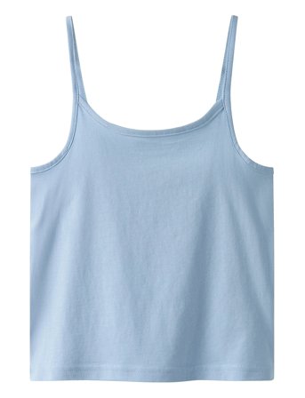 Nlfnove Strap Crop Top Blue LMTD