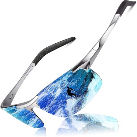 Polariserte solbriller for menn, sportsbriller, ultralett Al-mg metallramme, Uv400-beskyttelse, kjørebriller for menn