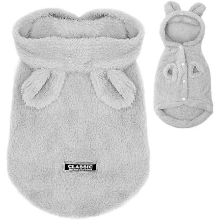 Vinter Varme Små Hundepyjamasfrakker til Hvalp, Sødt Kanindesign Kæledyrs PJS Jumpsuit, Blød Fleece Hættetrøje Tøj til Chihuahua Yorkie Pudler