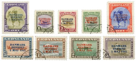 Grønland 1945 - Amerikaner udgaven - AFA 17-25 - Stemplet