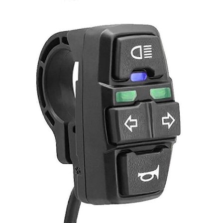 3 i 1 Elektrisk Cykel Scooter Kontakt Forlygte Blinklys Horn Kontakt 36V/48V ON/OFF Kontrol Kontakt Vandtæt til E-cykel Elektrisk Scooter Motorcykel