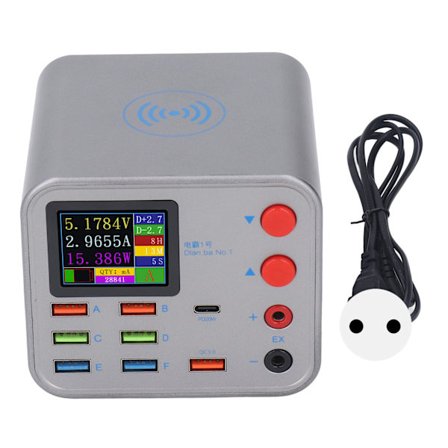 USB-latausasema 150W 8 porttia QC3.0 Nopea seinälaturi Langaton lataus Virtalähde Puhelin Kannettava tietokone 110-220V EU-pistoke