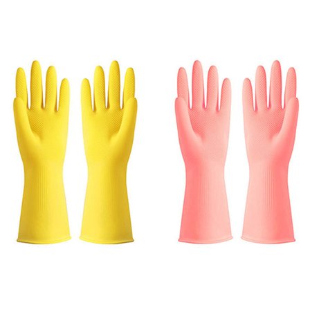 Husholdningsgummi slitesterke hansker Latex Husarbeid Sklisikre hansker Tilfeldig farge S