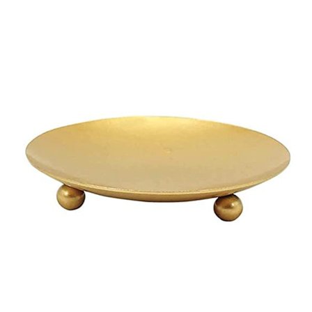 Järnplatta Ljusstake, Guld, Dekorativ Järnpelare Ljusstake,