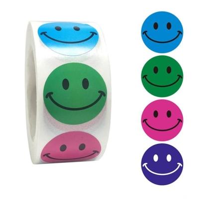 500st klistermärken - Smiley / Emoji motiv - Cartoon multifärg