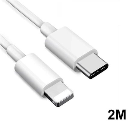 USB-laddningskabel för iPhone 14 Pro Max - E.F.ANSLUTNING - USB C till Lightning-kabel - 2 meter - Vit