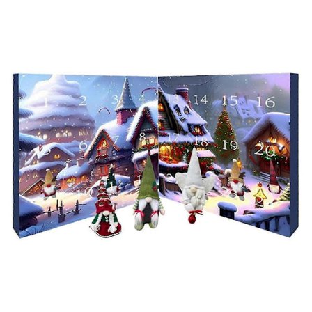 2025 Julekalender med 24 stk. plysj-nisser, nedtellingsfigurer, gave til barn