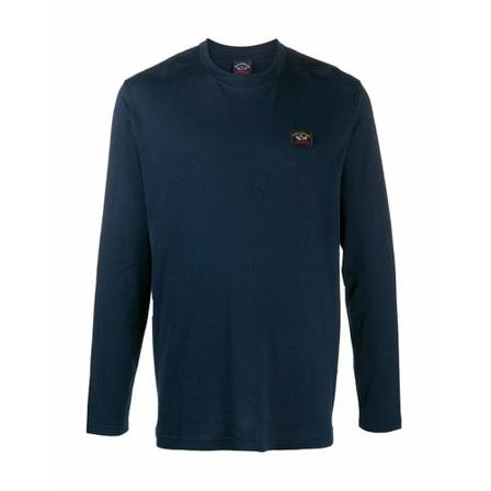 Paul & Shark, Long Sleeve Logo T-Shirt Niebieski, Mężczyzna, Rozmiar: S