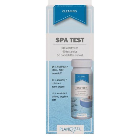 Planet Spa 502010807PS Teststicka pH/klor/O2/alkalinitet, 50-pack, Pooler & utebad