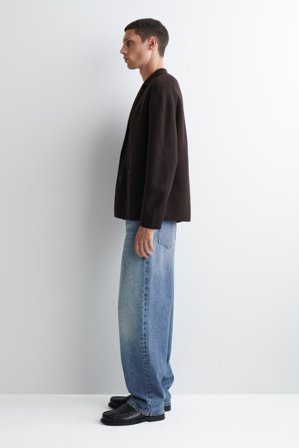 COS Men's Blazer In Maglia Di Lana Cotta in Marrone