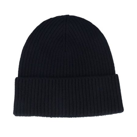 MJM Hats - Svart cuff Beanie - Beanie Rib 42 Rec Wool/Cashmere Mix Black Cuff @ Hatstore