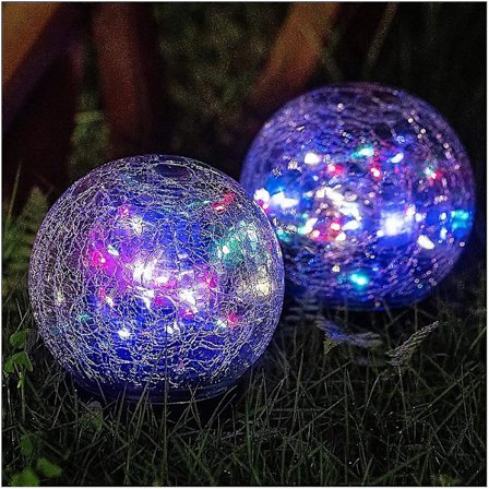 Solcellelys Sprengt Glasskule LED Vanntett Hage Festival