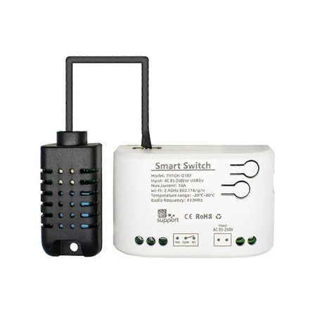 Smart WiFi Temperatur Luftfuktighet Switch Passiv Torr Kontakt Relä Termostat Monitor Temperatursensor B[D]