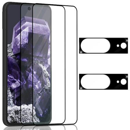 2-Pack GOOGLE PIXEL 8 Skærmbeskyttelse & 2-Pack linsebeskyttelse - Hærdet Glas 9H - Super kvalitet 3D