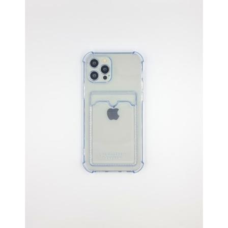 Sky Blå Transparent Mobilskal Med Korthållare Till Iphone 11pro Blå