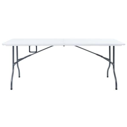 Vidaxl Hopfällbart Trädgårdsbord Vit 180x72x72 Cm Hdpe Vit