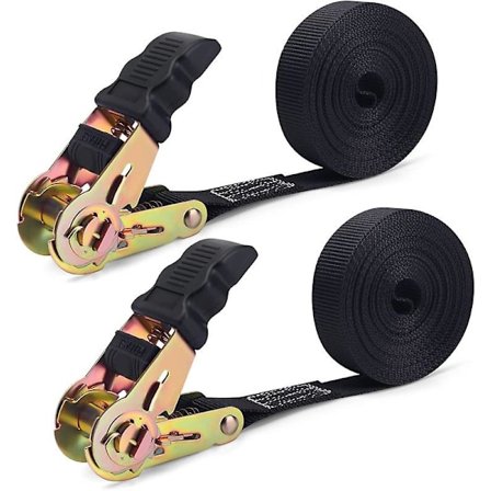 20 Ft Ratchet Tie Down Straps Heavy Duty Cargo Tie Downs 2 Pack (FMY)