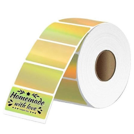 Laser runde forseglingsetiketter matt sølv termisk vanntett trykk lim