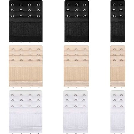 BH-forlenger 2 kroker / 3 kroker / 4 kroker elastisk BH-forlenger 9 stykker 3 farger