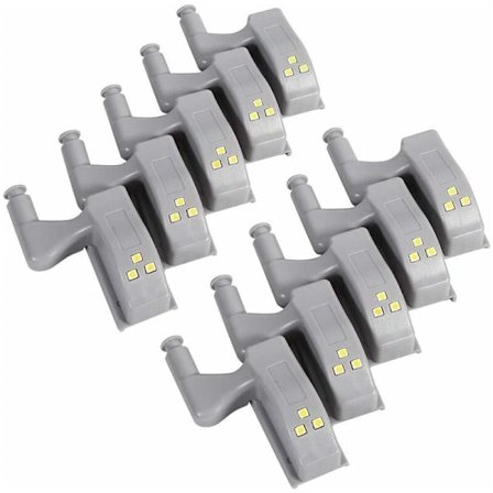 10 stk. LED hængselssensorlys til skab, garderobe, køkkennatlampe, garderobeskab, natlys