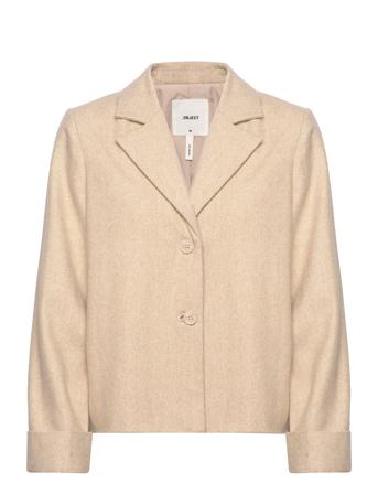 Objnicole L/S Wool Jacket Noos Beige Object