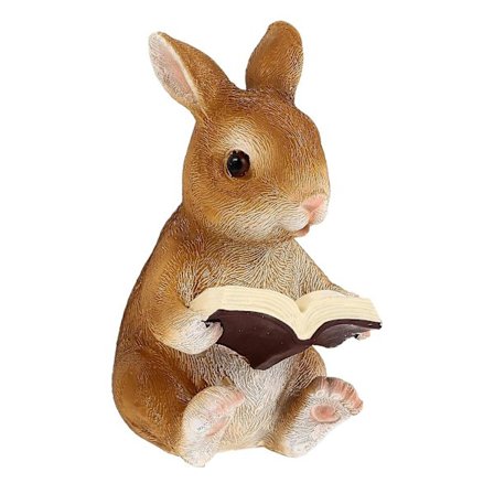 Søt kanin statue harpiks lesende kanin dyrefigur ornament plenfigur bil interiør fehagemodell