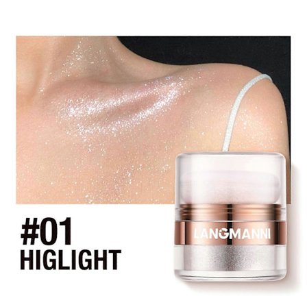 Body Highlighter Pudder, Ansigtsoplysende Shimmer Body Glitter Kontur Dup Pudder, Glitrende Blush Highlighter Pudder til Ansigts Øjne Body Glow Make