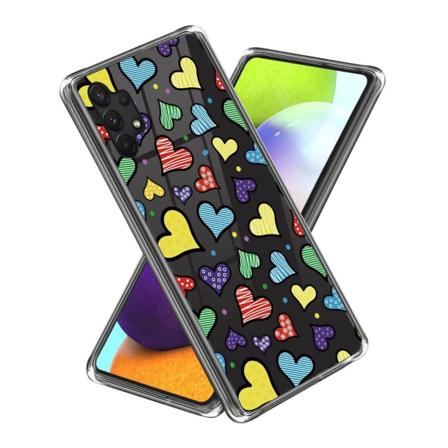 Deco Samsung Galaxy A13 4G Etui - Farverig Hjerter Multicolor